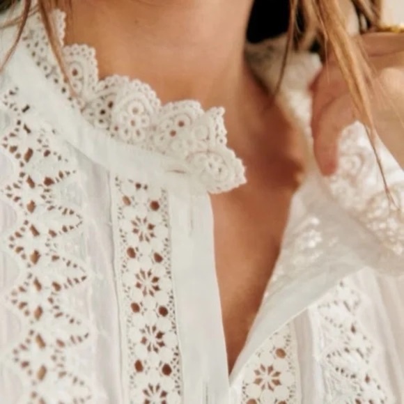 Sezane Rym Shirt Ecru NWT 36 - Picture 4 of 8